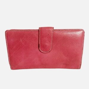 Unbranded Vintage Rose Pink 🩷 Leather Wallet Tab with Snap Closure Organizer